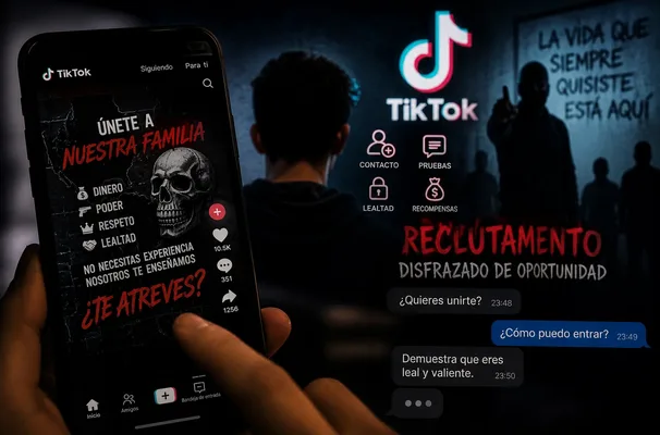 Reclutamiento juvenil por carteles en TikTok